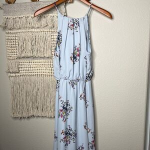 Blue Rain Blue Floral Dress Small